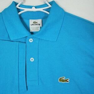Lacoste Men's Bright Blue Pique Cotton Short Sleeve Polo Shirt Size 7 2XL
